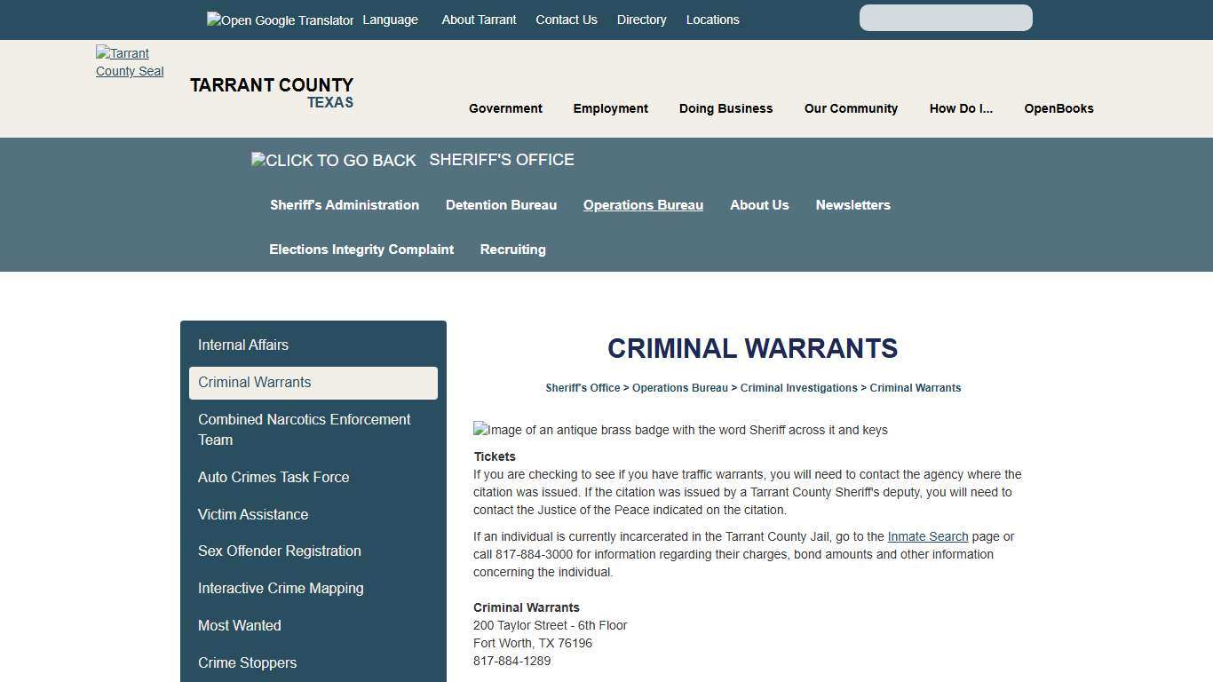 Criminal Warrants