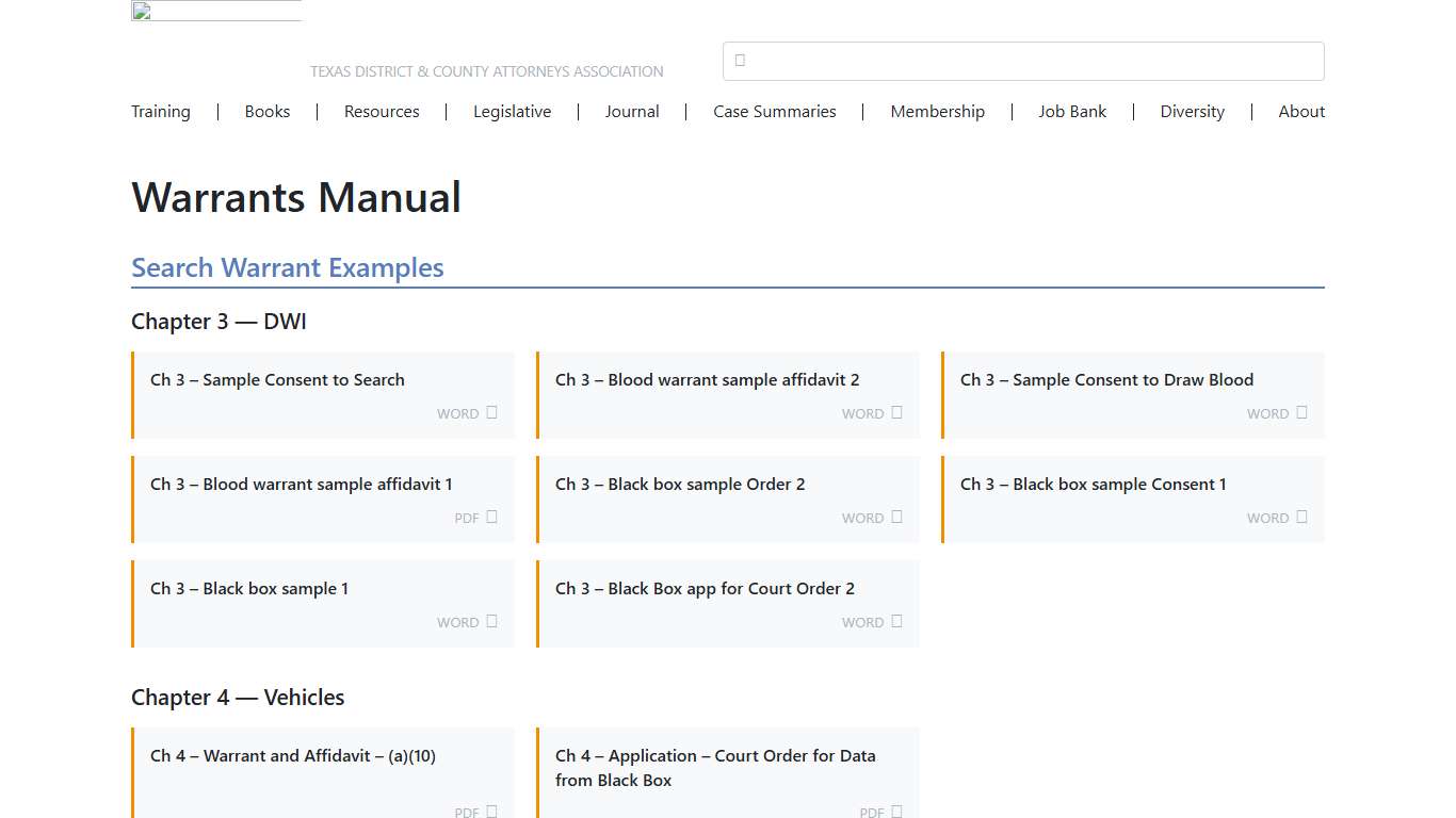 Warrants Manual Texas District & County Attorneys Association